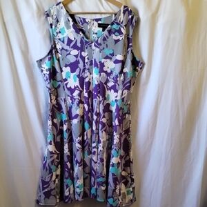 Lane Bryant Purple Floral Midi Dress